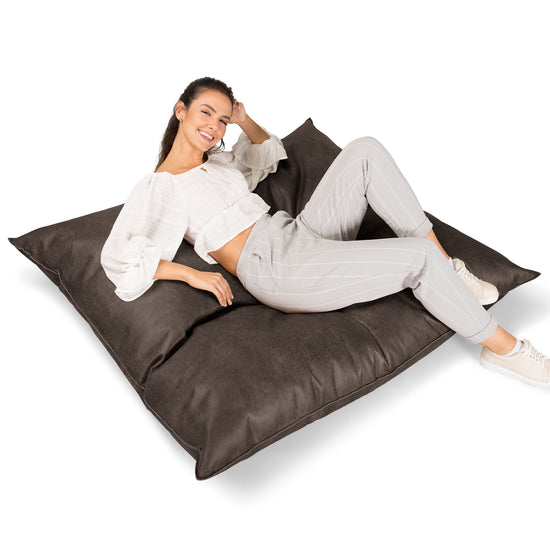 Säkkituoli XXL - Vintage Keinonahka Luonnollinen Liuskekivi 03