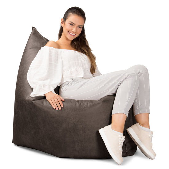 Säkkituoli XXL - Vintage Keinonahka Luonnollinen Liuskekivi 04
