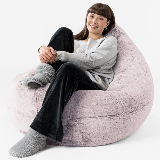 Säkkituoli XXL - Kanitekoturkis Puuteripinkki 02