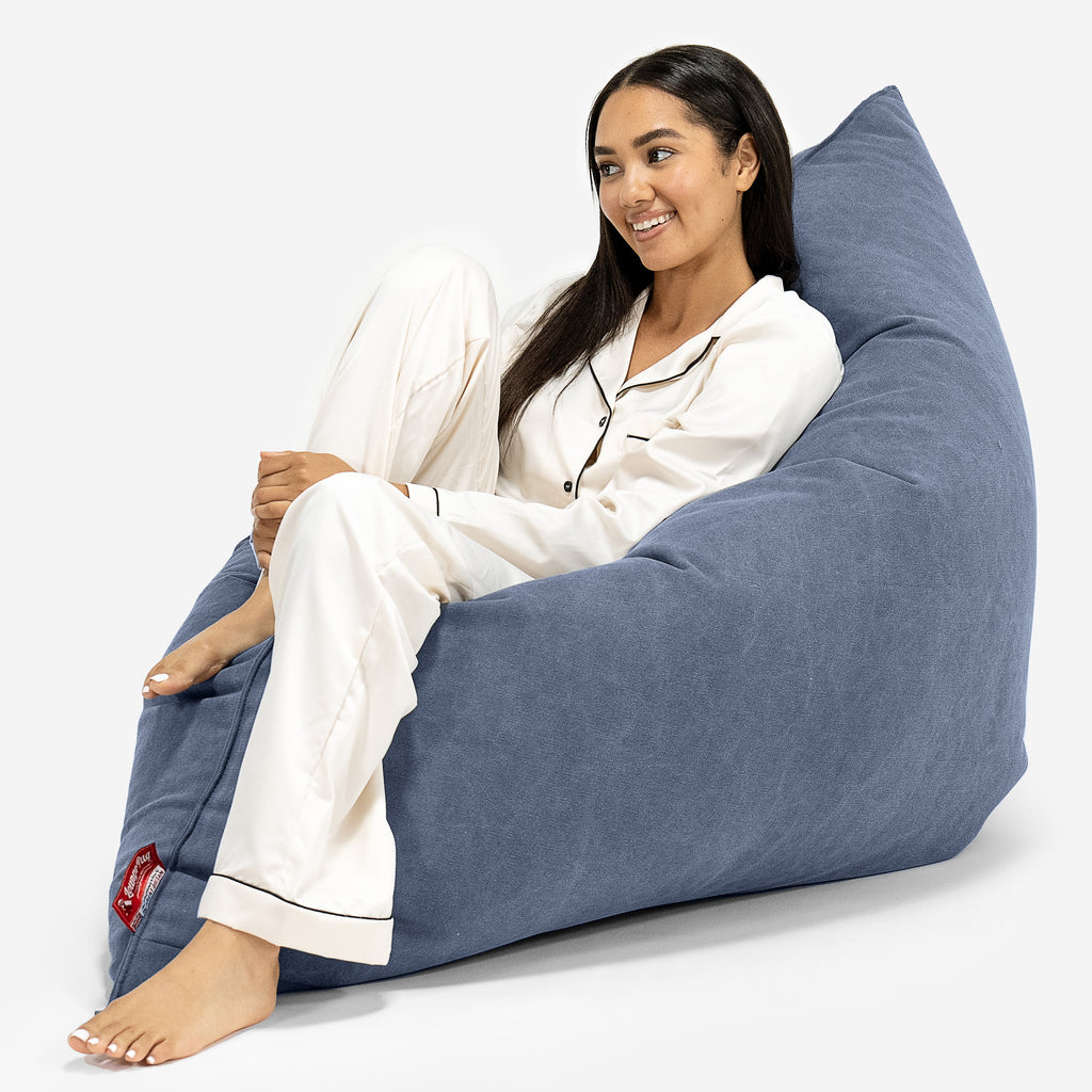 Säkkituoli XXL - Kivipesty Denim-kangas Laivastonsininen 04