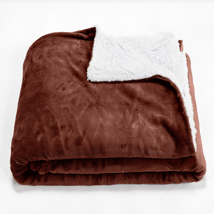 Sherpa-peitto - Fleece Ruskea 01