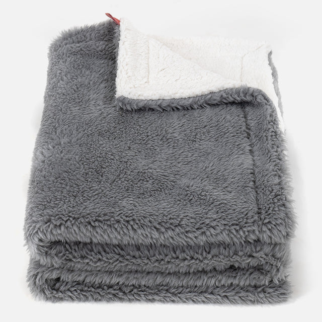 Sherpa-peitto - Teddy-tekoturkis Tummanharmaa 01