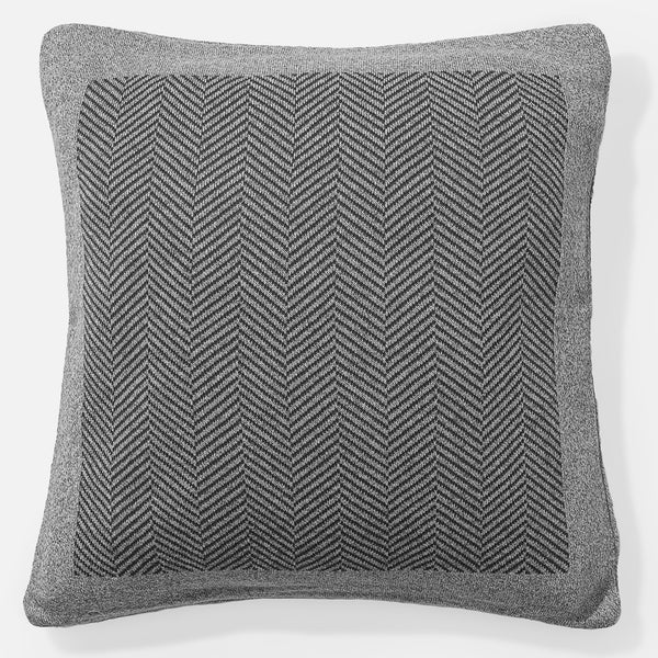 Tyyny 47 x 47cm - 100% Puuvillainen Kalanruotokuvio Harmaa 01