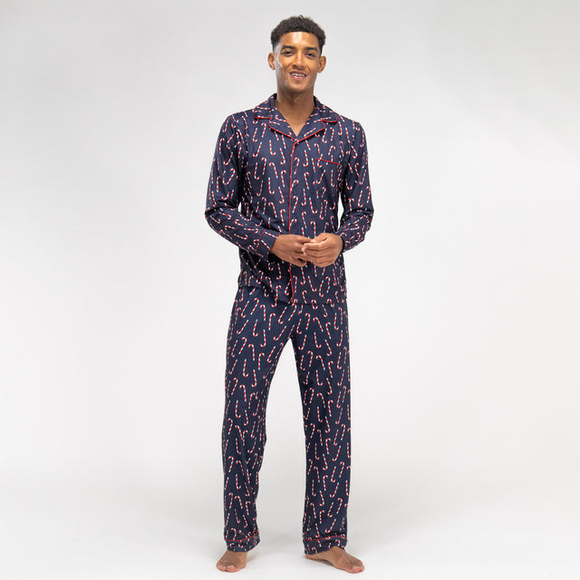 Miesten Pyjama - Karkkitangon Raita Laivastonsininen 01