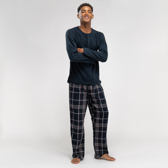 Miesten Pyjama - Ruutukuvio Laivastonsininen 02