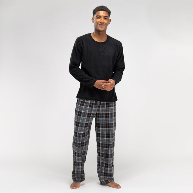 Miesten Pyjama - Ruutukuvio Musta 01