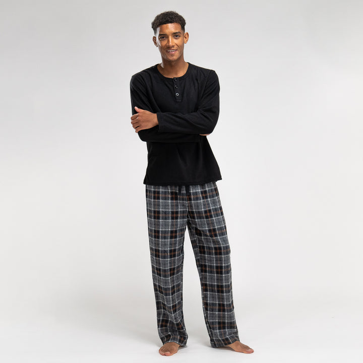 Miesten Pyjama - Ruutukuvio Musta 02