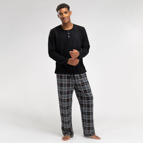 Miesten Pyjama - Ruutukuvio Musta 03