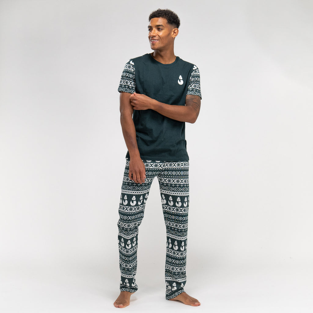Miesten Trikoopyjama - Vihreä Fair Isle 03
