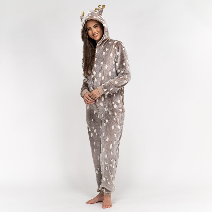 Naisten fleece-eläinhaalari - Poropainatus 01