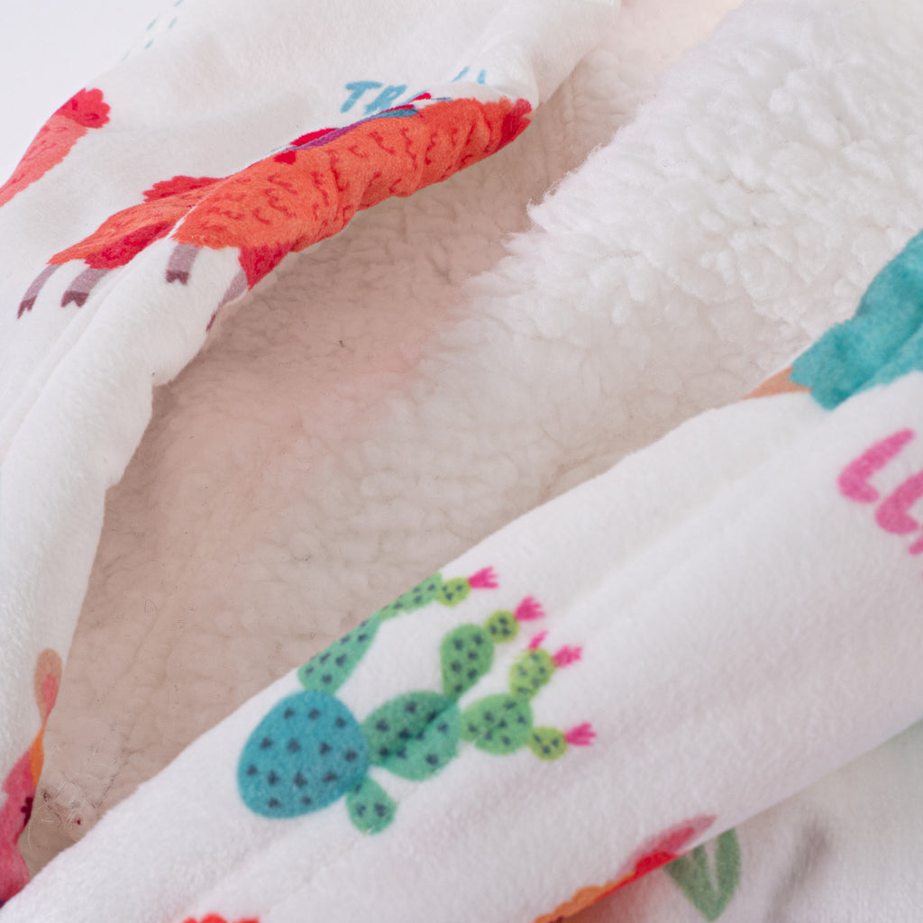 Vetoketjullinen Ylisuuri Vilttihuppari Aikuisille - Minky Laama 06
